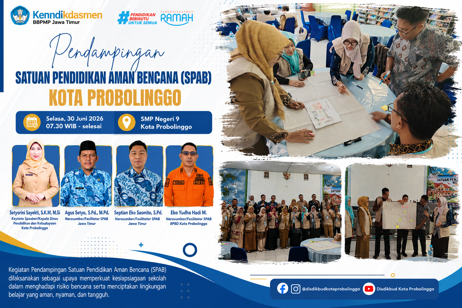 Ikuti Pendampingan SPAB Jawa Timur, SMP Negeri 8 Probolinggo Bersiap Menjadi Satuan Pendidikan Tangguh dan Aman Bencana